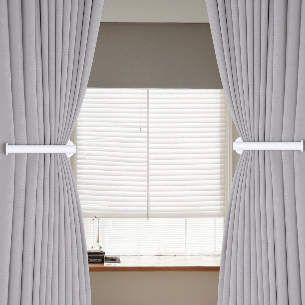 Groleca 2 Pack Adhesive Curtain Holdbacks Curtain Tie Backs Curtain Holdbacks No Drill Curtain Pull Backs Adhesive Curtain Hooks Curtain Holders for Drapes (2, Black)
