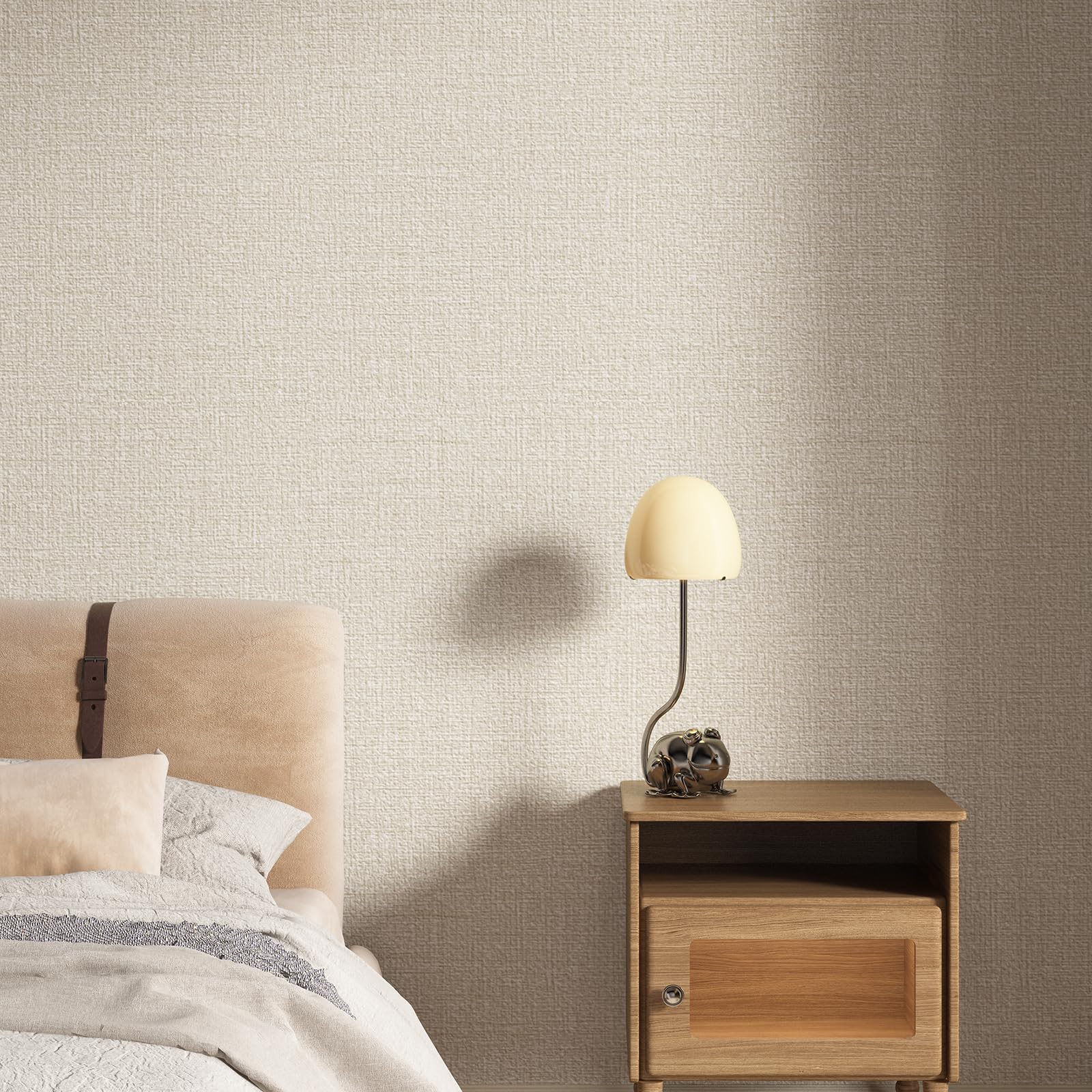 Grasscloth Peel and Stick Wallpaper 20.8"x394" Gray Thick Fabric Textured Linen Classic Faux Grassweave Neutral Removable Wallpaper Vinyl Film Roll for Home Use