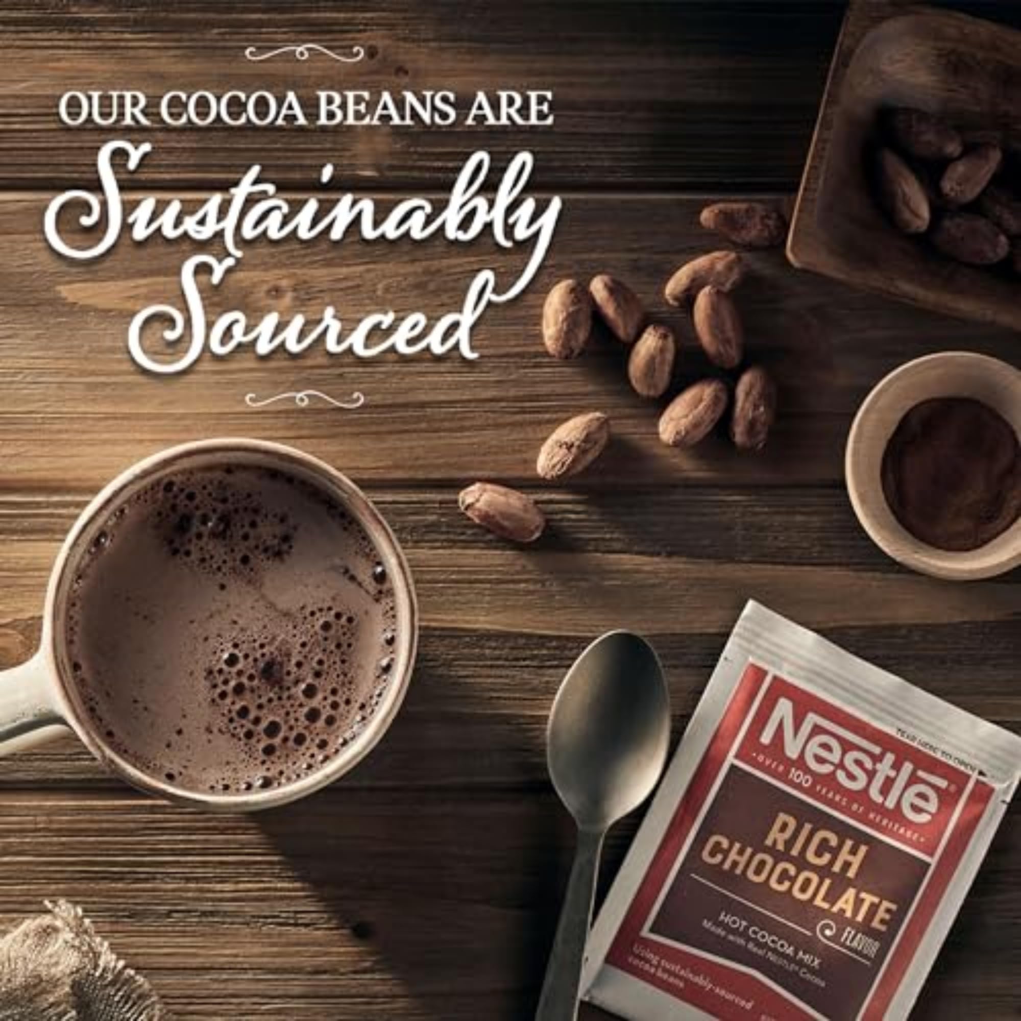 Nestle Hot Chocolate Packets, Milk Chocolate Flavor Hot Cocoa Mix, Made with Real Cocoa, Bulk Pack, 0.71 oz Packet (60 Count)