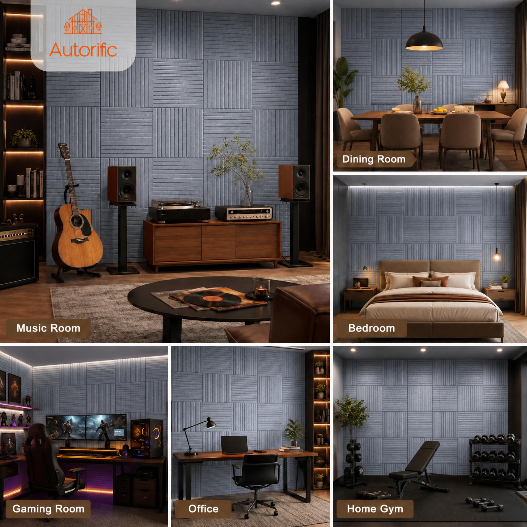 Art Acoustic Panels for Wall,5 Pack Sound Absorbing Panels,47.2” x 23.6” Soundproof Wall Panels,High-Density Acoustic Wall Panels,Decorative Sound Panels with Wood-Look