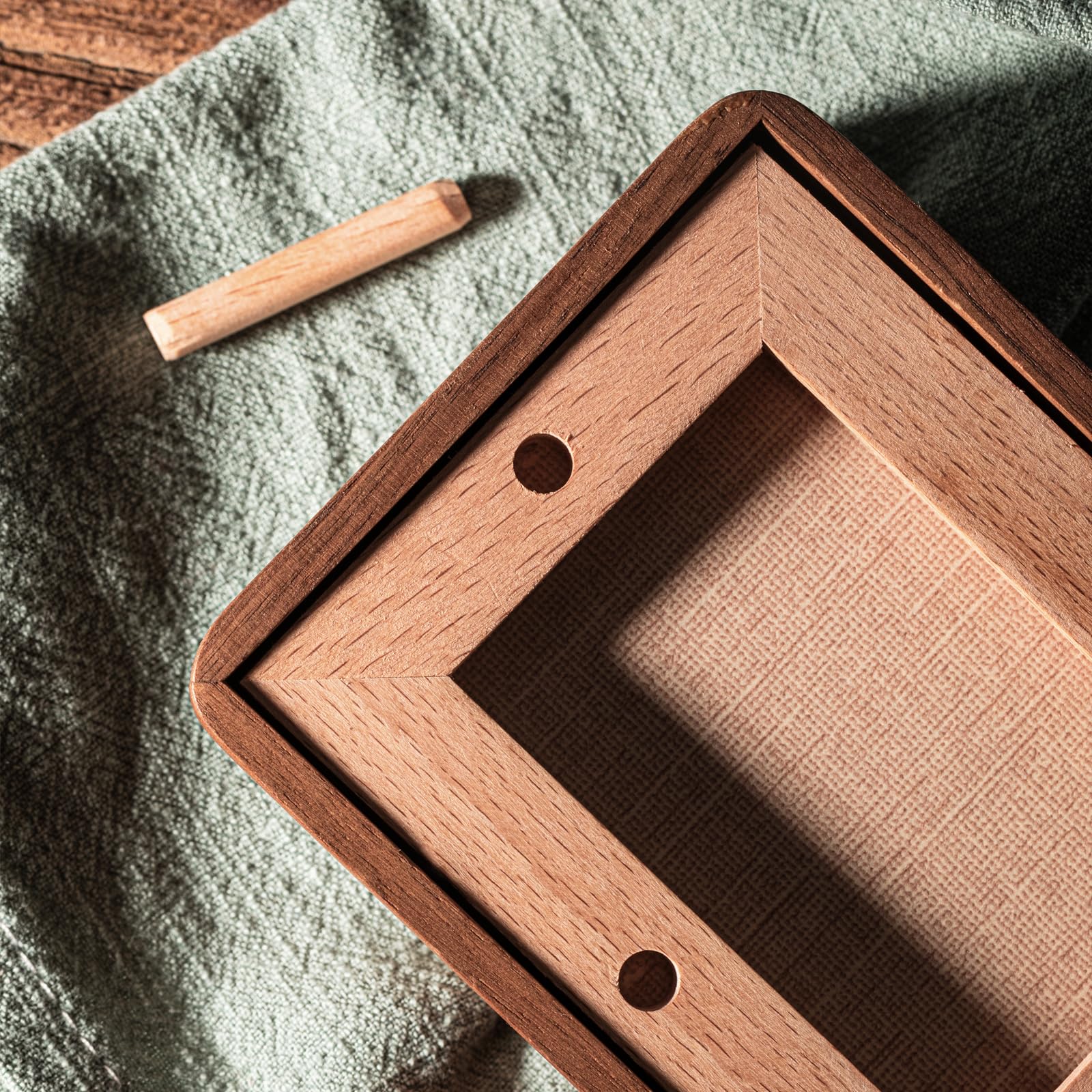 Mini Wood Picture Frame,Small Picture Frames 2x3 with Tiny Mat | Cute Polaroid Picture Frame,Teak Solid Natural Wood Tiny Photo Frame, Tabletop and Wall Mounting