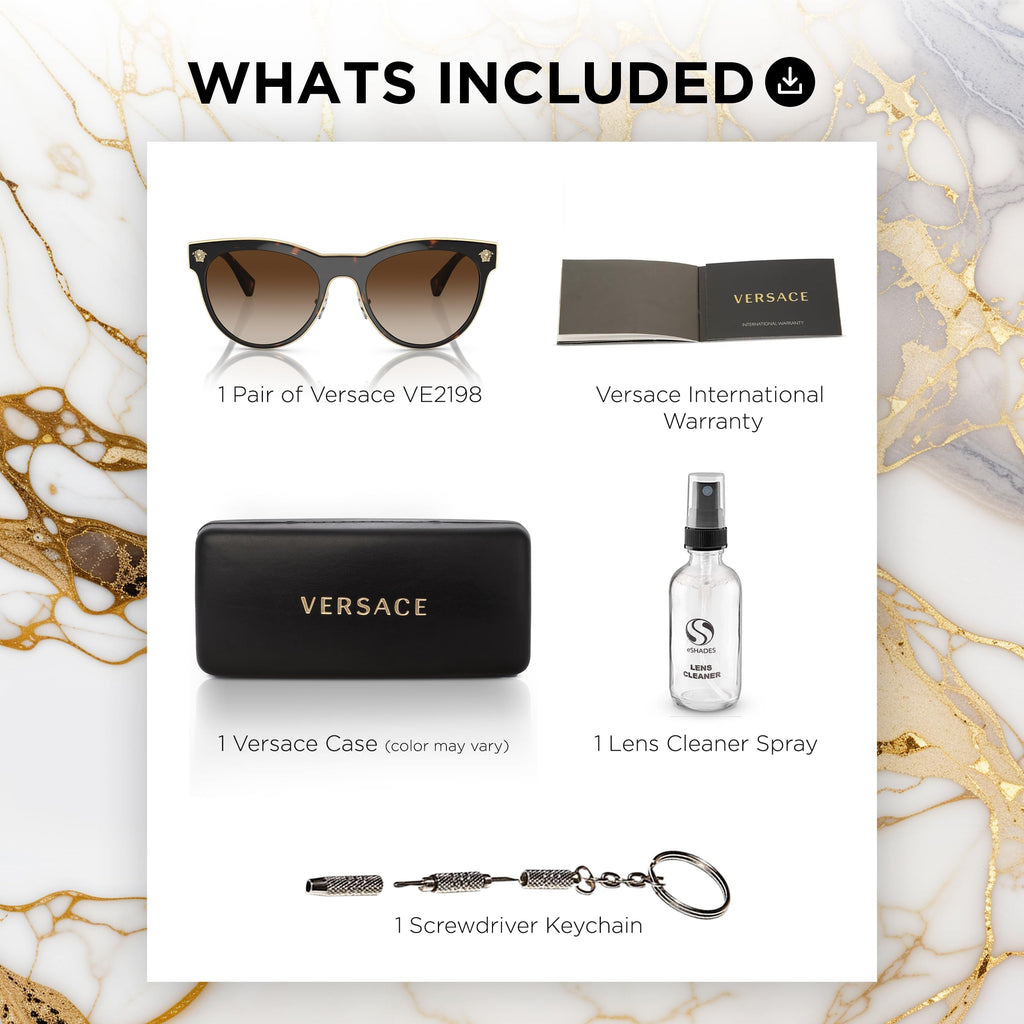 VERSACE VE2198 Phantos Shape Metal Sunglasses 54mm
