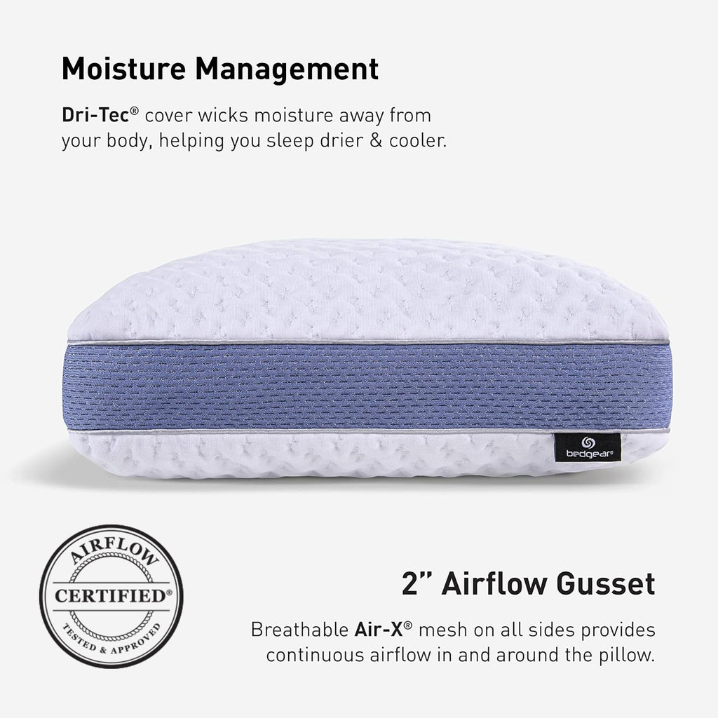 Bedgear Balance 1.0 Performance Pillow, Medium Support Bed Pillow for All Sleep Positions | Boost Blend Fill with Responsive Comfort & Air-X Mesh Ventilation | Washable Hypoallergenic Pillow