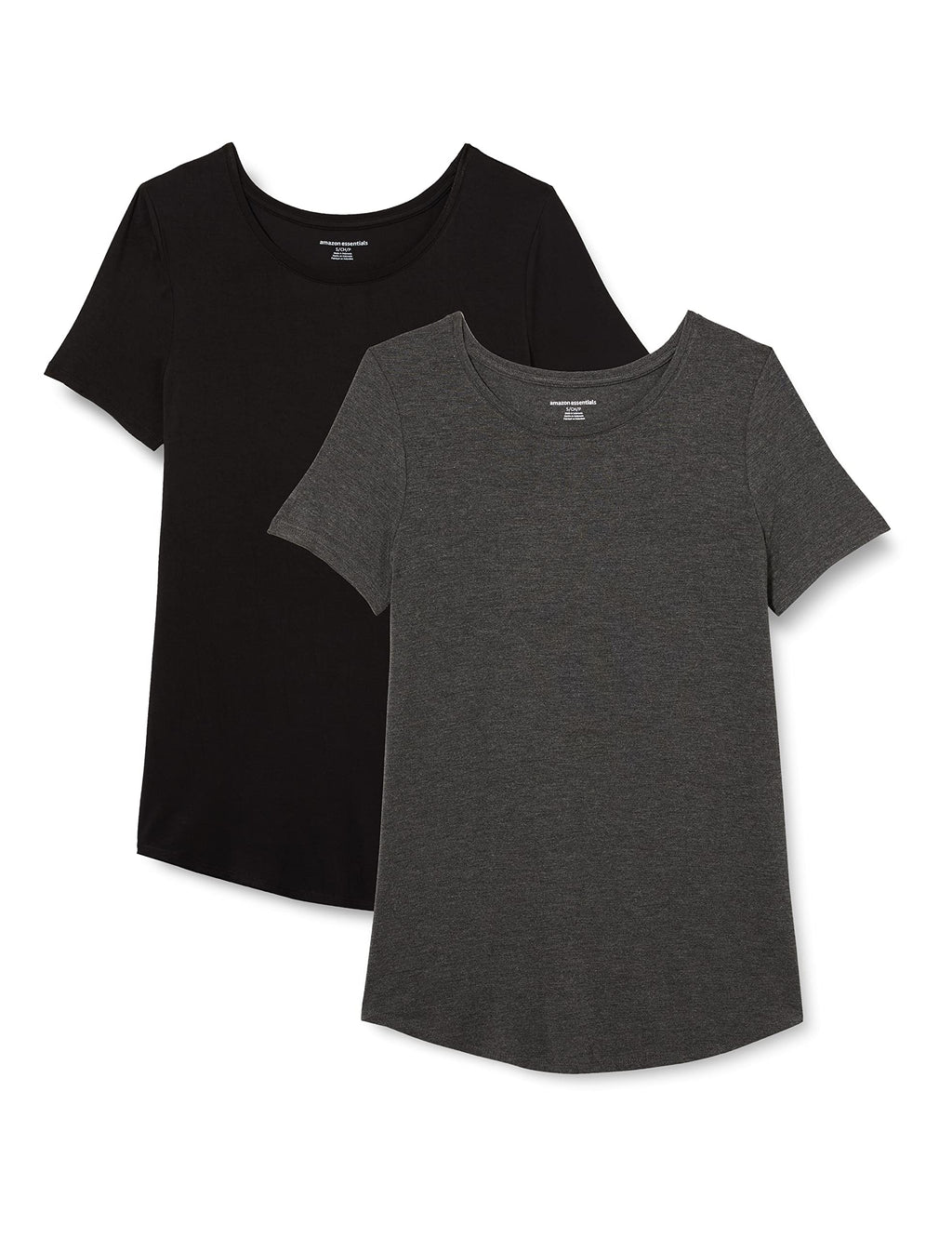 Amazon Essentials Women's Short-Sleeve Scoopneck Tunic Tops, Pack of 2