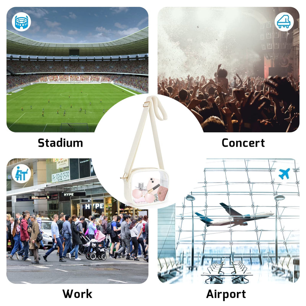 KETIEE Clear Crossbody Bag, Stadium Approved Clear Purse Bag for Concerts Sports Events Festivals