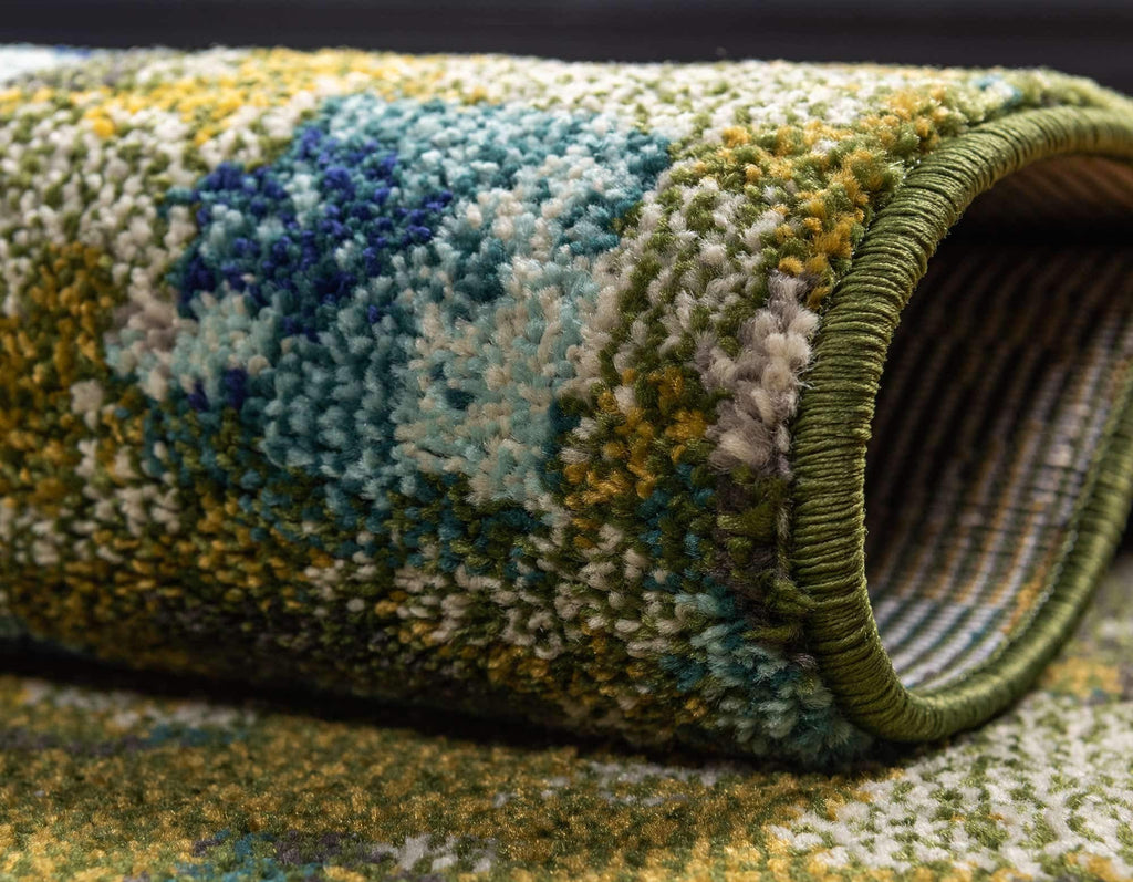 Unique Loom Jardin Collection Colorful, Vibrant, Abstract, Modern Area Rug (2' 0 x 3' 0 Rectangular, Multi/ Blue)