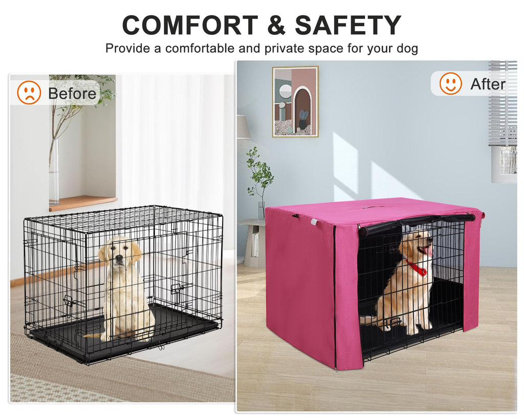 HiCaptain Dog Crate Cover 24.0" L x 18.0" W x 20.0" H with Breathable Mesh, Durable Heavy Duty Kennel Cover, Dual Zippered Panels, Windproof Waterproof UV-Resistant(Beige)