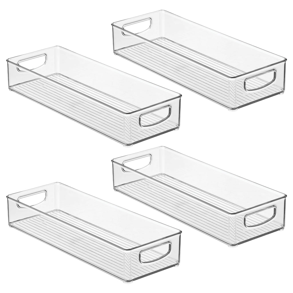 iDesign Slim Extra Long Clear Storage Bin | Narrow, Stackable, Kitchen or Pantry Organizer
