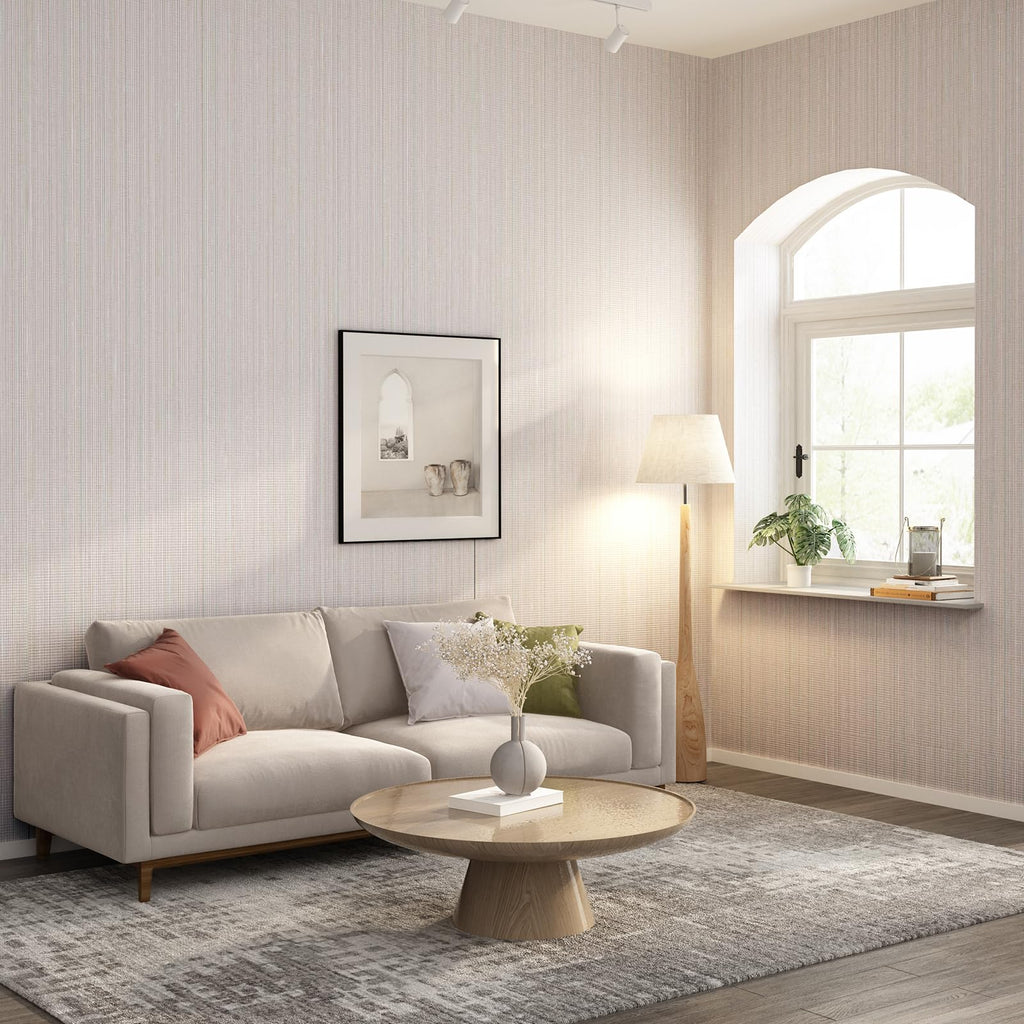 Grasscloth Peel and Stick Wallpaper 20.8"x394" Gray Thick Fabric Textured Linen Classic Faux Grassweave Neutral Removable Wallpaper Vinyl Film Roll for Home Use