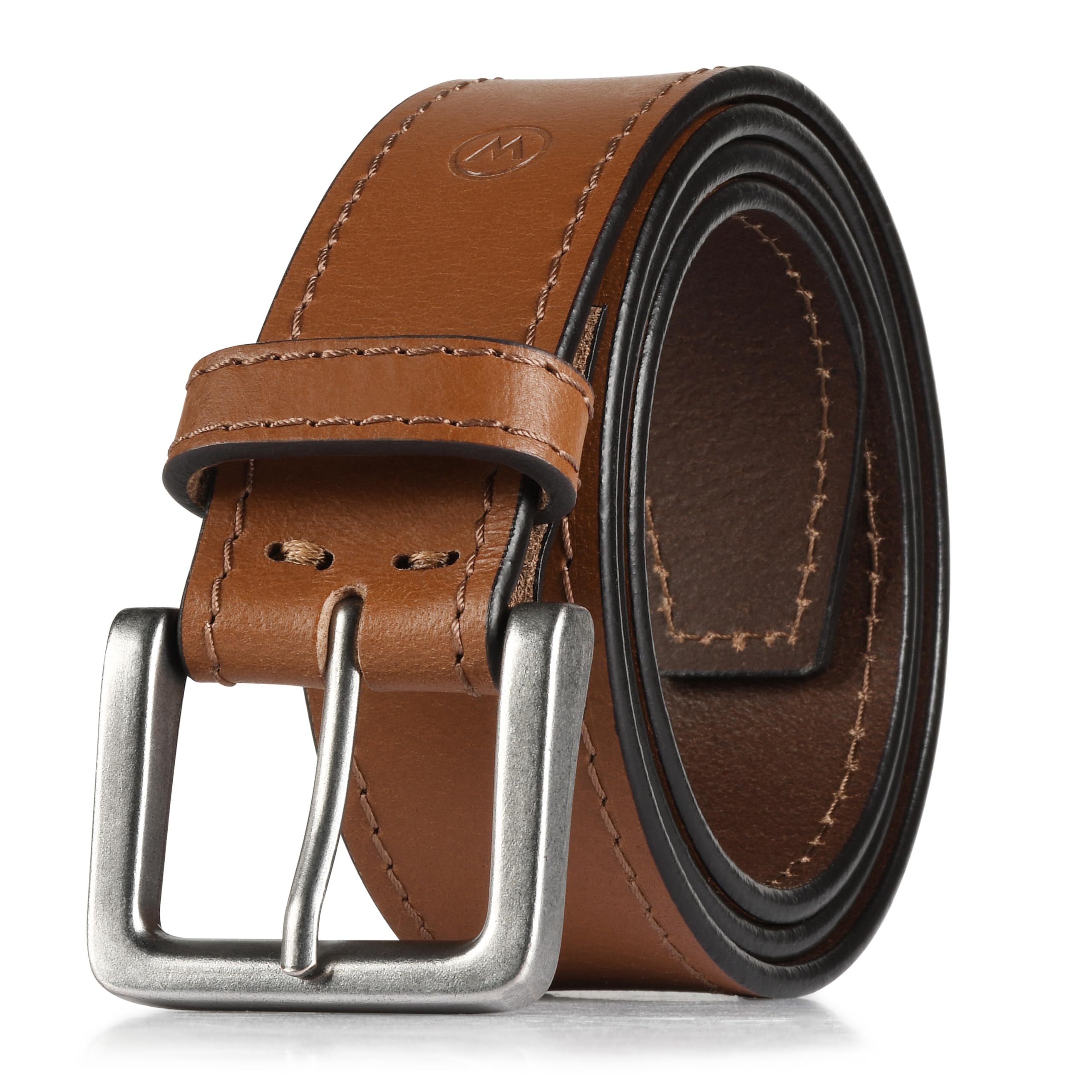 Wrangler Men’s Leather Belt, Country Casual Every Day Belt for Jeans