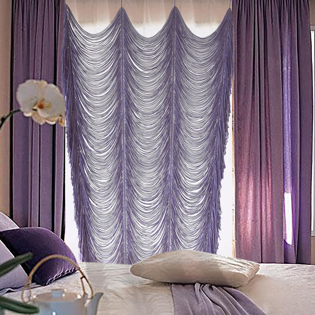 Flber Macrame Curtain Window Macrame Room Divider Doorway Curtain Boho Macrame Wall Hanging Living Room Bedroom Decor 42" W x 75" H