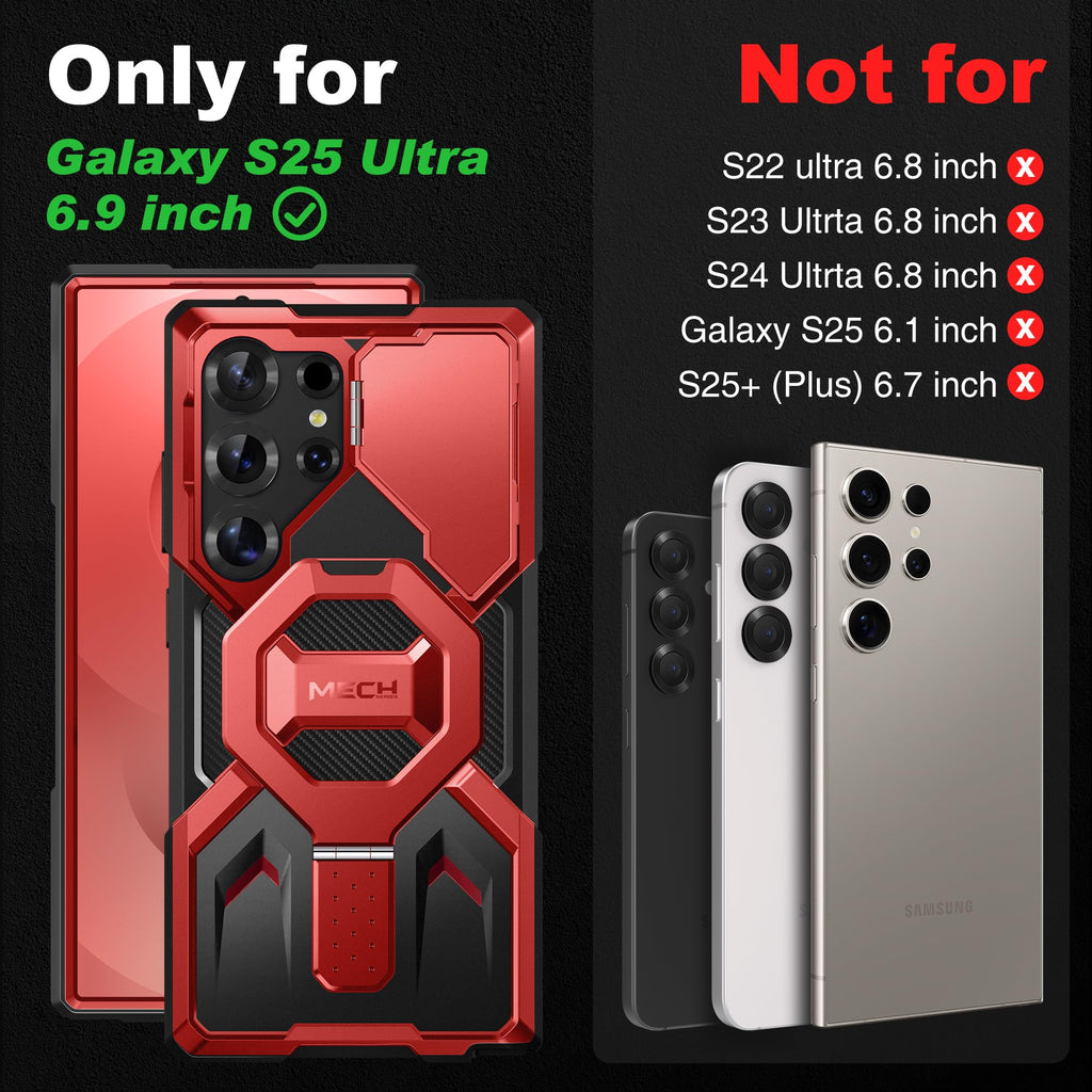 TONGATE Magnetic Stand for Samsung Galaxy S25 Ultra Case with Privacy Screen Protector, [Compatible with Magsafe] [Military Drop Protection] S25 Ultra Case with Camera Cover & Belt Clip, Black 6.9"