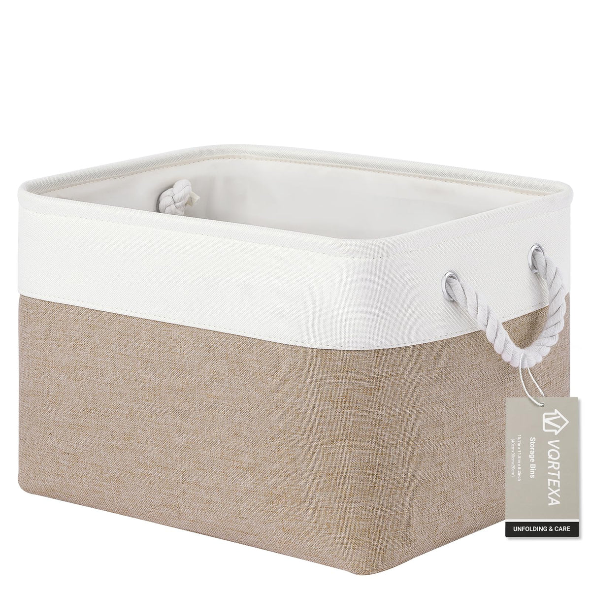 Storage Baskets for Shelves 11.8x7.9x5.2 Inch, Foldable Fabric Storage Bins with Handles, Small Storage Baskets for Organizing Closet, Office, Home Organization (1-Pack, Gray)