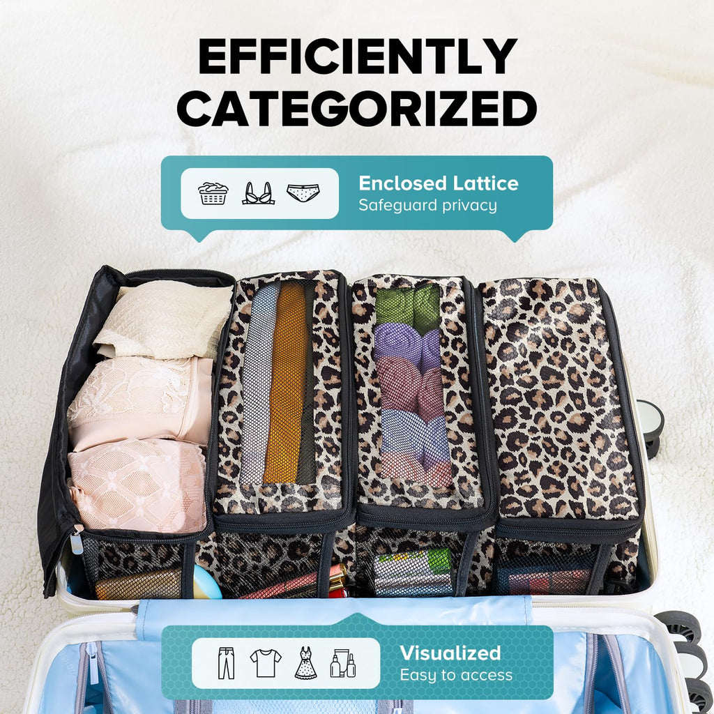 Suitcase Organizer, Travel Luggage Organizer Hanging Shelves Packing Cube Closet/Collapsible Portable Travel Organizer for Carry-on