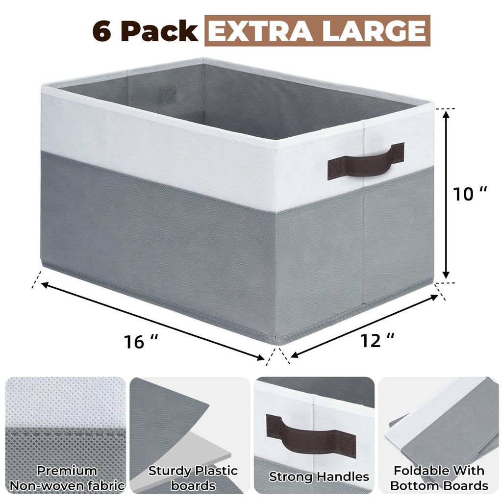 Criusia 4 Pack Baby Clothes Organizer Bins, Fabric Collapsible Storage Baskets with Handles, Odorless Storage Bins for Toy Clothes Nursery Kids Room Playroom Classroom (14L*10W*9.5H)