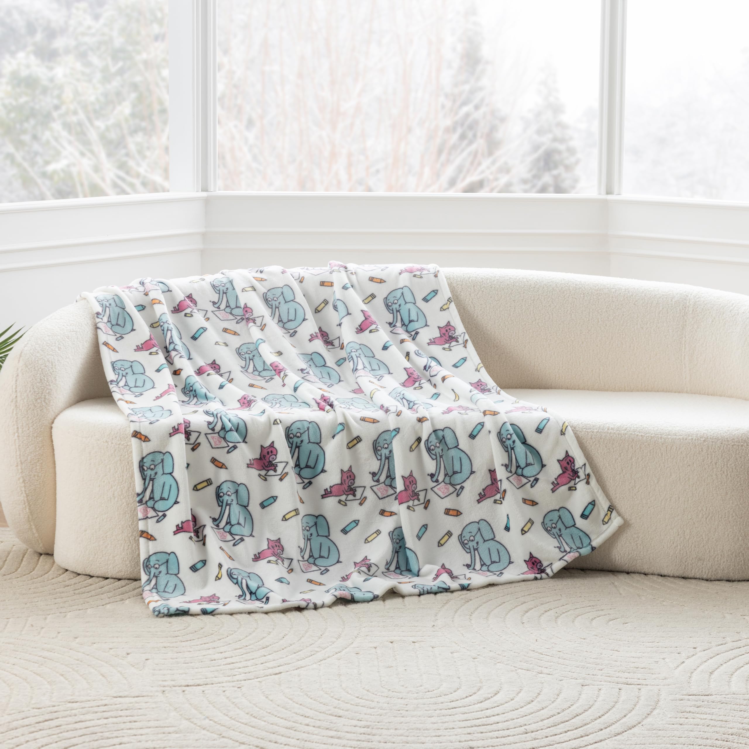 Berkshire Blanket VelvetLoft® Luxury Soft Polyester Throw Blanket, Don’t Let The Pigeon Drive The Bus, 50 x 70in(Official Mo Willems® Product)