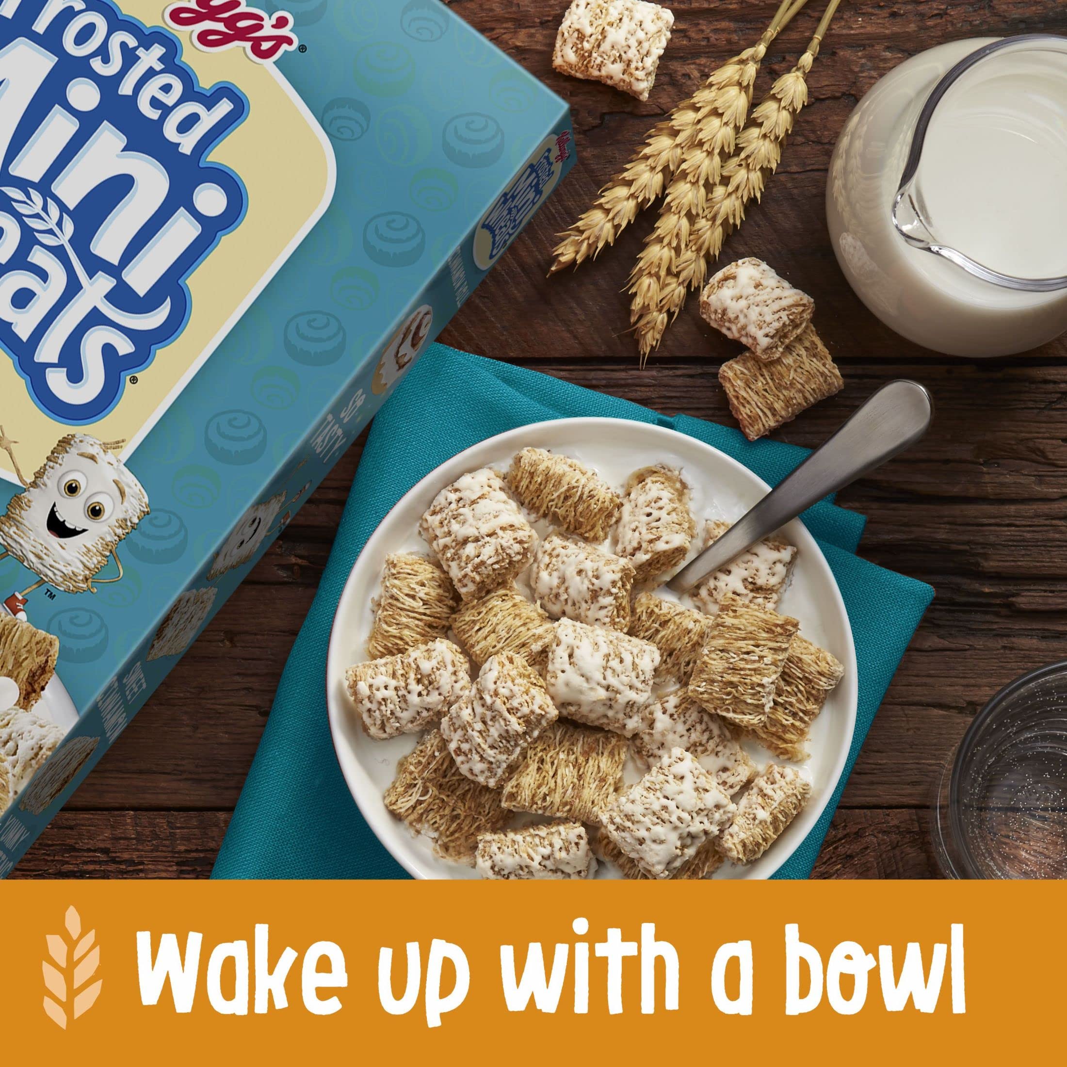 Kellogg's Frosted Mini-Wheats Cold Breakfast Cereal, High-Fiber, Whole Grain, Family Size, Original, 24oz Box (1 Box)
