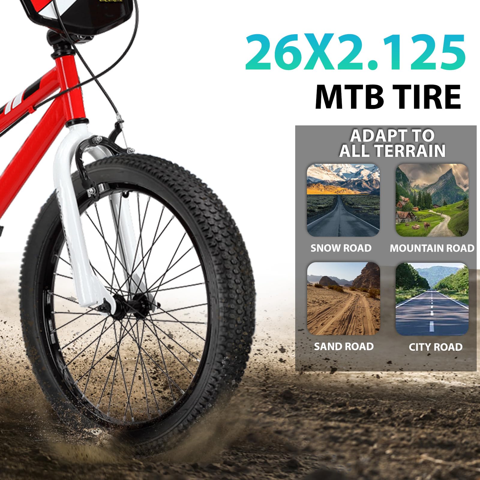 Hycline 2-Pack Mountain Bike Tires Set: 20/24/26/27.5-inch Folding Replacement High-Performance Wear-Resistant Bicycle Tires and Pair Inner Tubes with Tire Levers for MTB Off-Road Bike