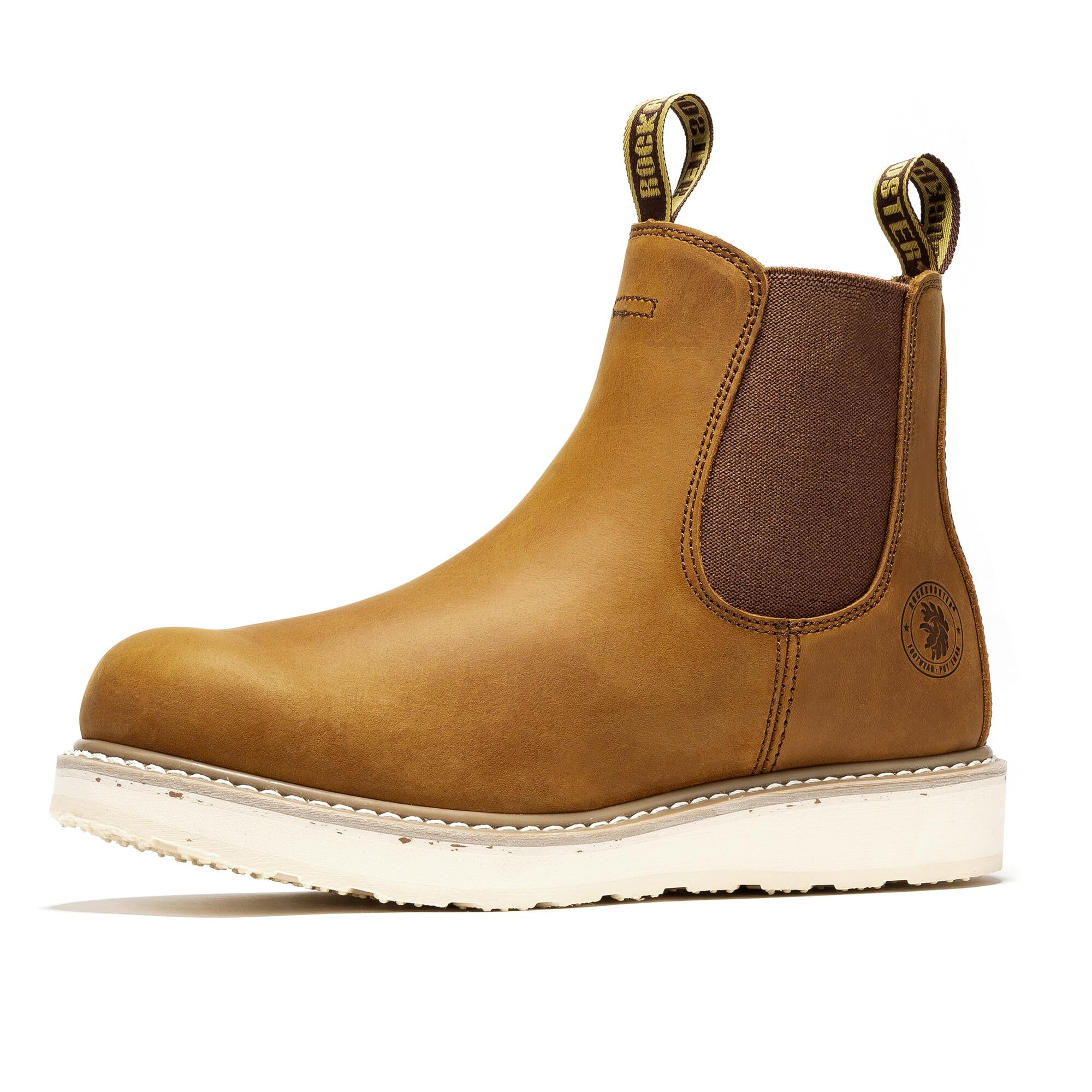 ROCKROOSTER Capitola - Anti-fatigue Comfortable Coolmax Lining Goodyear Welt Soft Toe Leather Work boots for men SAP101BK SAP102BR