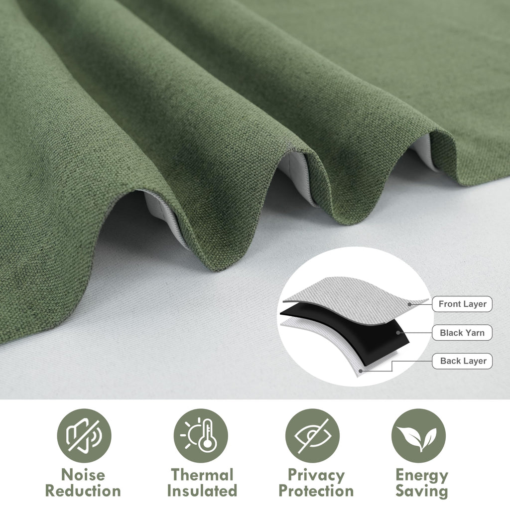 DriftAway Double Layer Linen Blackout Tie Up Curtains Thermal Insulated Fully Lined Balloon Roman Shade Bathroom Window Adjustable Rod Pocket for Small Window 25 Inch by 47 Inch Beige