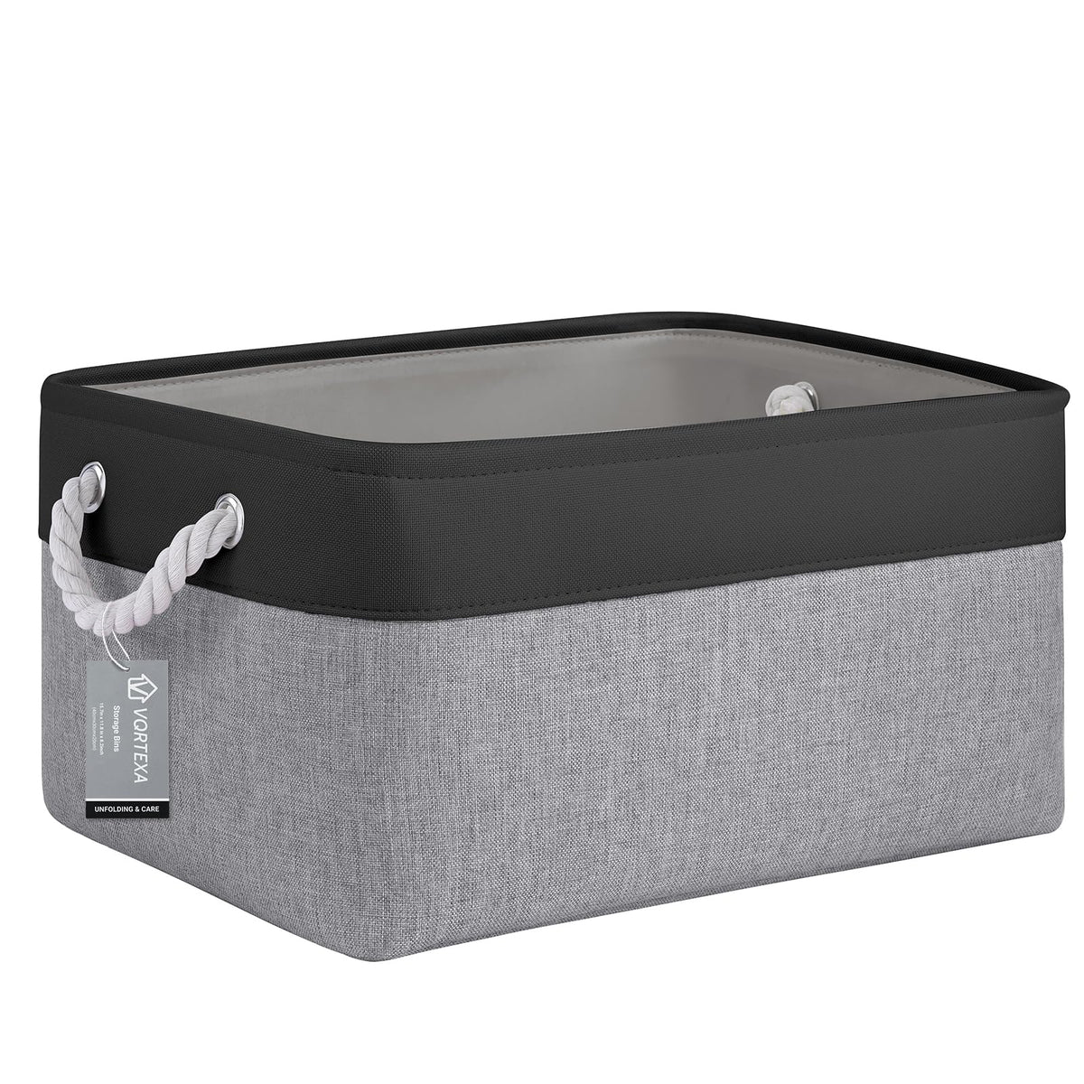 Storage Baskets for Shelves 11.8x7.9x5.2 Inch, Foldable Fabric Storage Bins with Handles, Small Storage Baskets for Organizing Closet, Office, Home Organization (1-Pack, Gray)