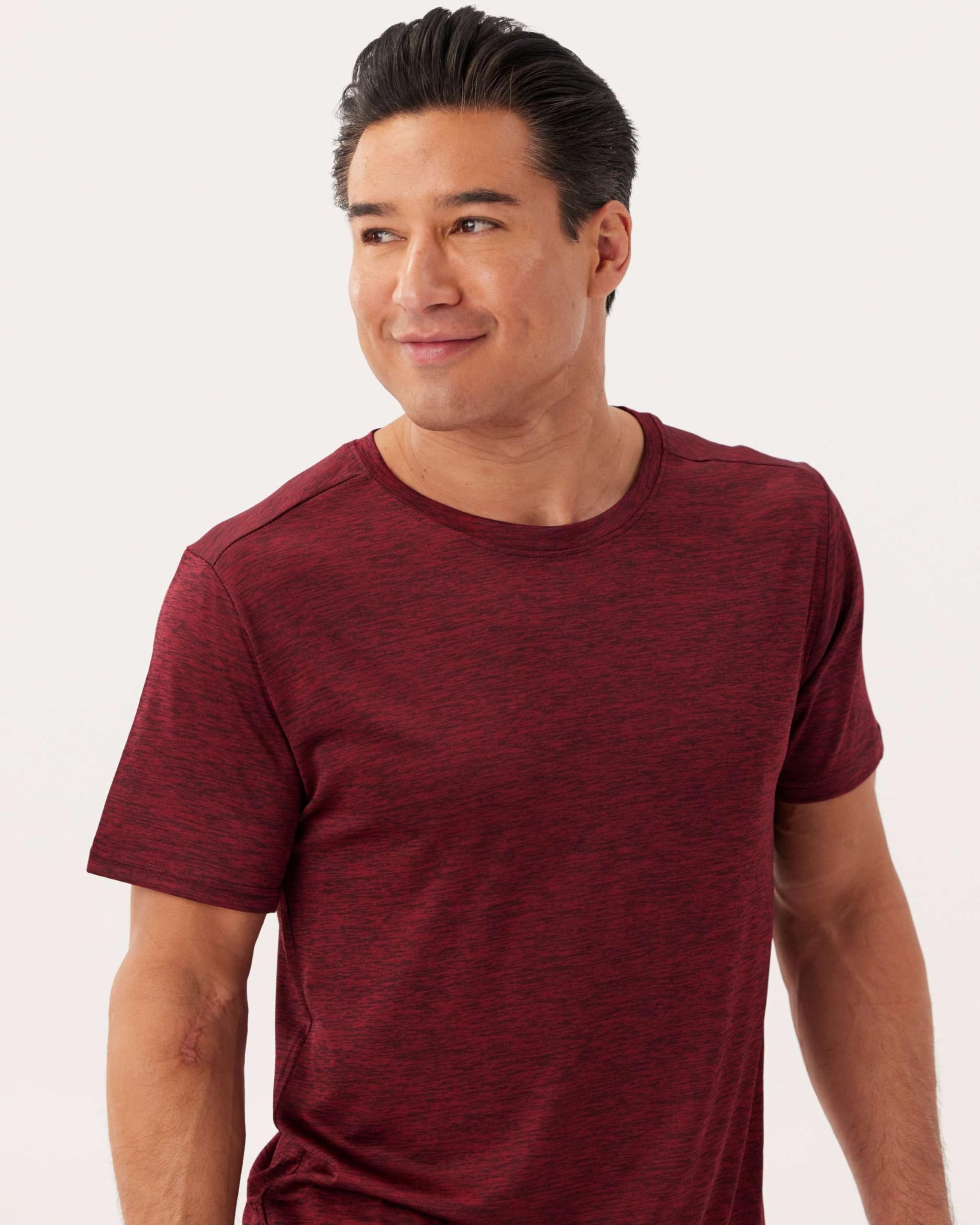 Real Essentials 5 Pack: Men's Dry-Fit Short Sleeve Crew Neck T Shirts Fitness Running Gym Workout Cool Exercise Athletic Tee