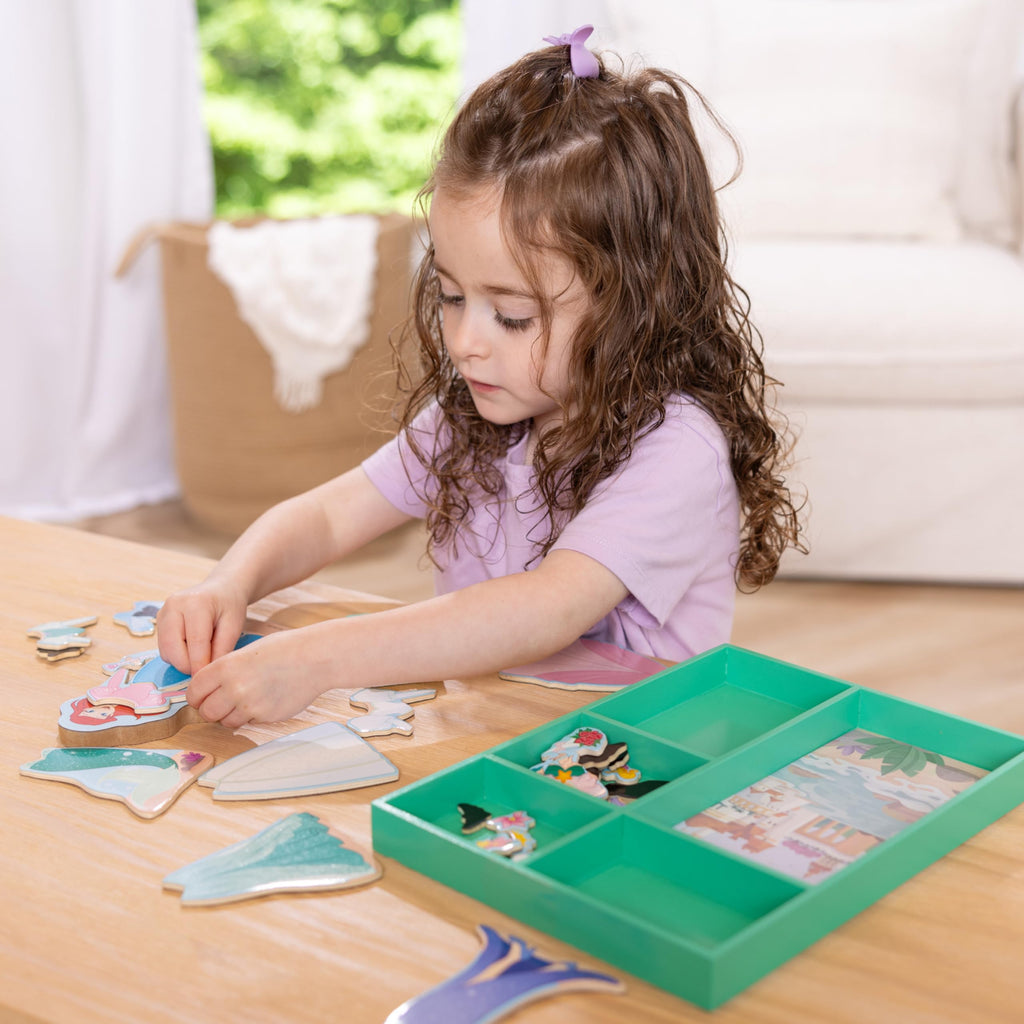 Melissa & Doug Disney Princess Ariel Magnetic Dress-Up Wooden Doll Pretend Play Set (30+ Pieces)
