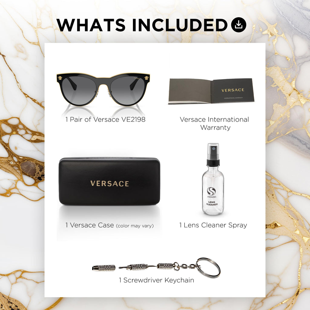 VERSACE VE2198 Phantos Shape Metal Sunglasses 54mm