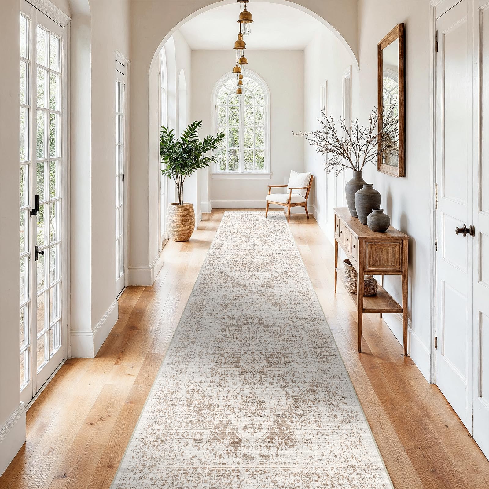 2x5 Washable Kitchen Runner Rug - Soft Low Pile Floral Animal Cat Print Rugs with Non-Slip Backing Waterproof Stain-Resistant Indoor Carpet for Hallway Entryway Bathroom Bedroom (Black)