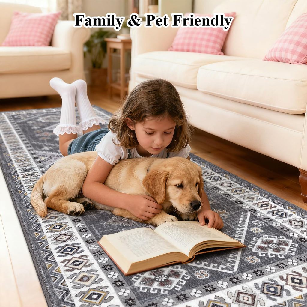 HEBE Boho Kitchen Rug Sets 3 Piece with Runner Non Slip Kitchen Rugs and Mats Washable Kitchen Mats for Floor Thick Kitchen Floor Mat Carpet Runner Rugs for Hallway Laundry Holiday Decor