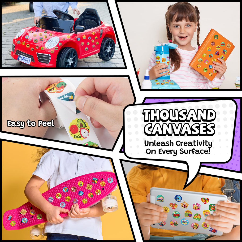 HORIECHALY 3 Rolls Scratch and Sniff Stickers for Kids, 600PCS Smelly Scented Stickers, Kid's Reward Sticker, Classroom Teacher Must Haves, School Supplies Incentives Christmas Children‘s Gift-1.57''
