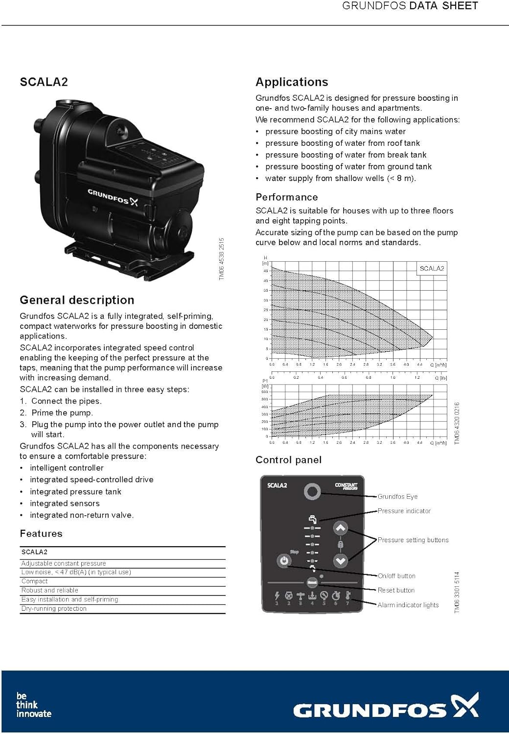 Grundfos 98562818 SCALA2 3-45 AVCBDF 1x115V 60Hz Pressure Boosting Pump