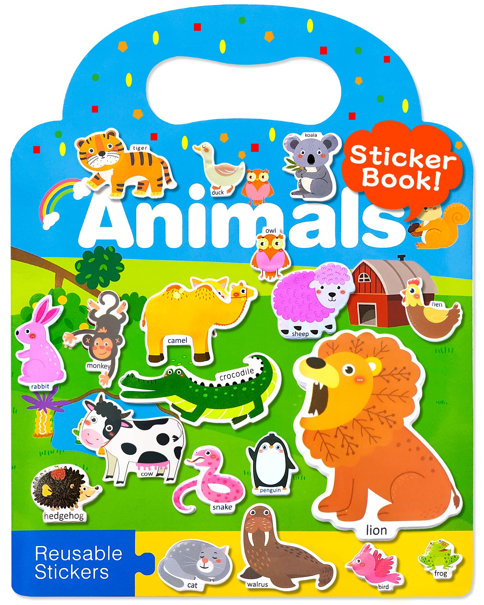 Benresive Reusable Sticker Book for Toddlers, Stickers for Kids, Travel Toys for Arts & Crafts Activities, Birthday Gift for Boys & Girls, Animals Dinosaurs Insects Themes