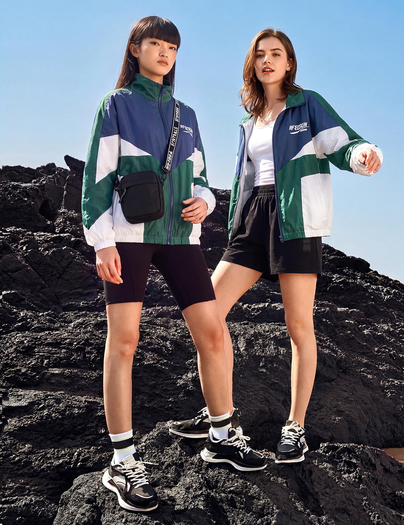 Wyeysyt Women Windbreaker Jacket Y2k Varsity Jackets Oversized Vintage 90s Jacket