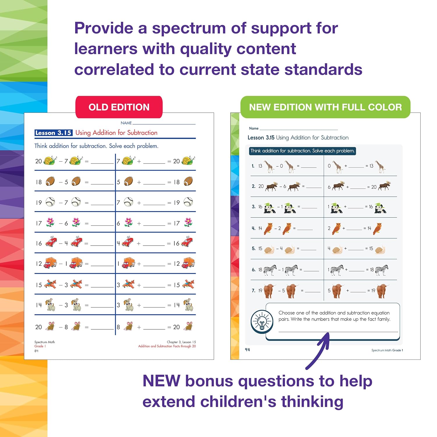 Spectrum 1st Grade Math Workbook, Mathematics Activity Book for Kids Ages 6-7, Addition, Subtraction, Place Value, Shapes, and More, Classroom or Homeschool Curriculum