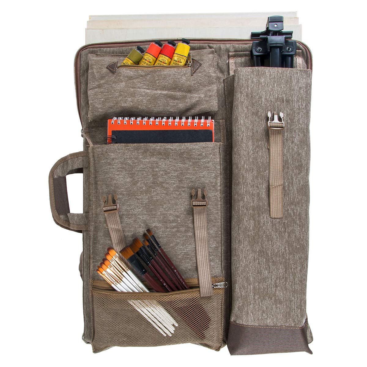 TRANSON Art Portfolio Case Artist Backpack Canvas Bag Large 26” x 19.5”
