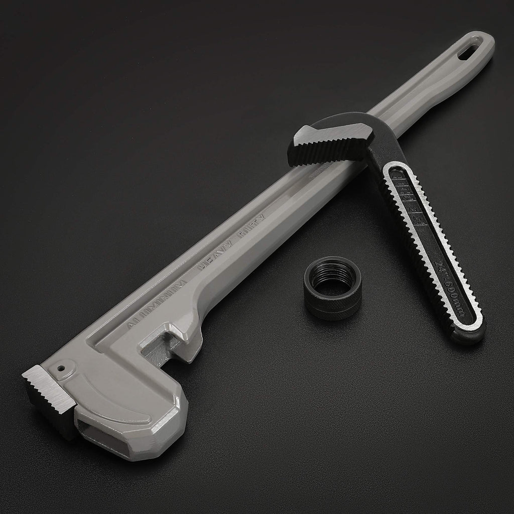 DURATECH 8-inch Heavy Duty Aluminum Straight Pipe Wrench, Adjustable Plumbing Wrench, Drop Forged, Exceed GGG standard