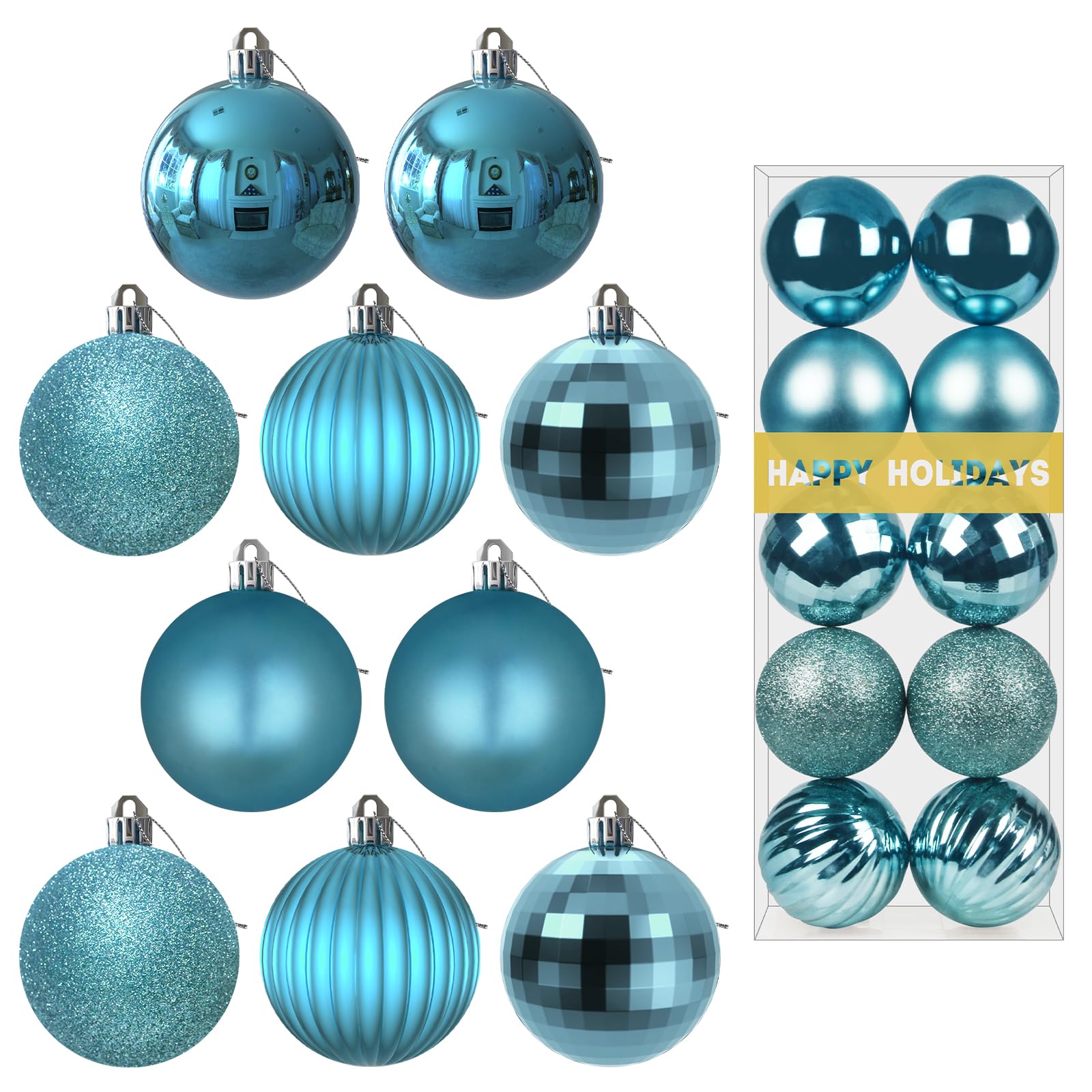 Bubblegun Pink 1.6" Small Christmas Balls Christmas Tree Decoration Ornaments Shatterproof Hanging Balls for Birthday Halloween Holiday Wedding Decorations Set of 12pcs