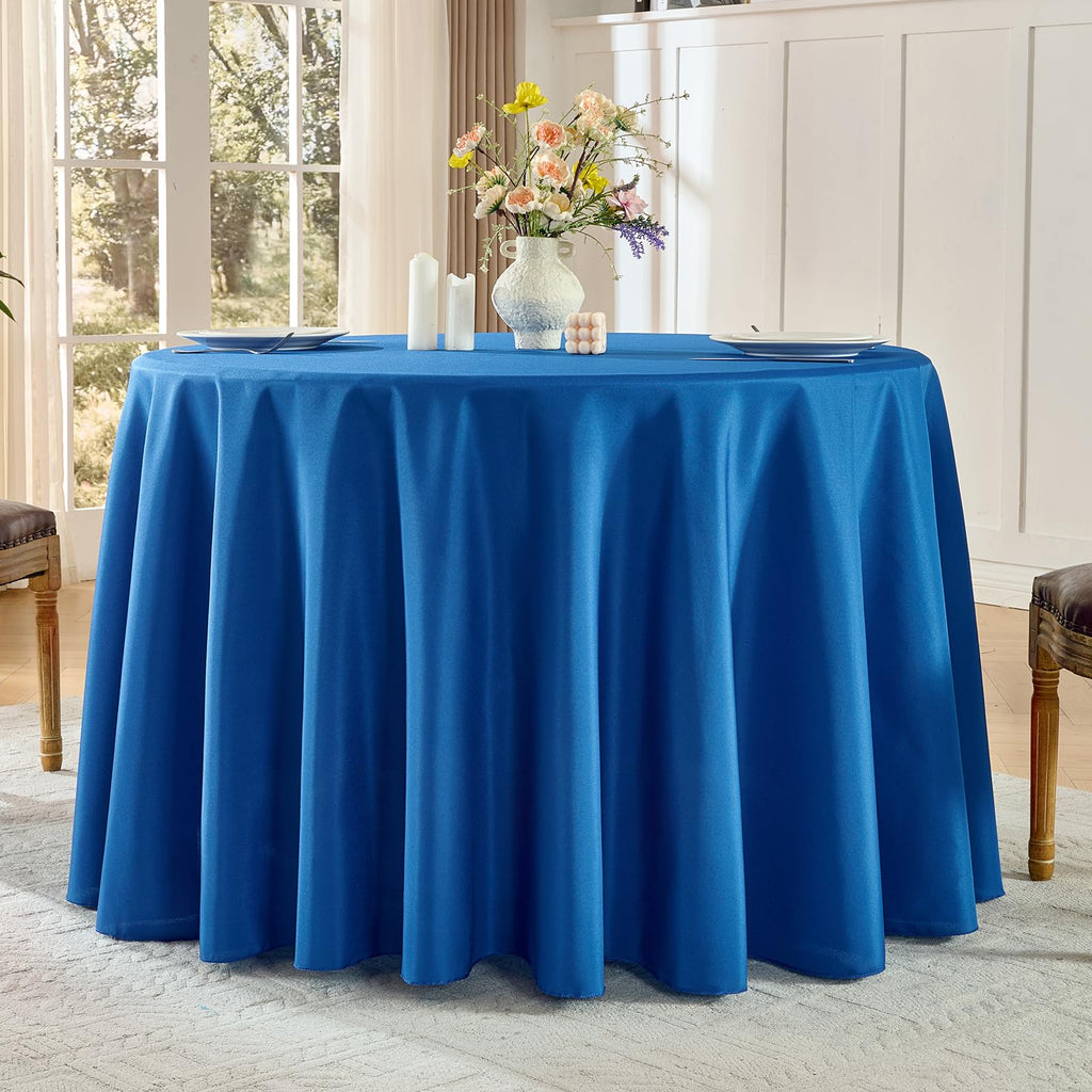 Round Tablecloth 2 Pack 90 Inch Black Tablecloths Washable Decorative Linen Polyester Table Clothes Cover for Dining Table Banquets Buffet Parties and Wedding
