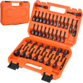 FTIHTRY 39Pcs Magnetic Nut Driver Set for Impact Drill, Metric & SAE Magnetic Impact Drill Driver Bit, 1/4" Hex Shank, Fully Magnetic Hex Nut Driver Drill Bit Master Kit, Black