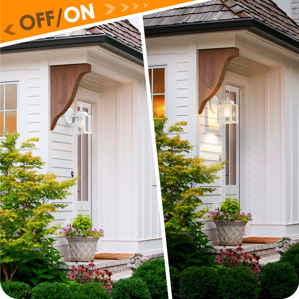 MATAMEYE Outdoor Wall Lantern, Exterior Dark Chocolate Waterproof Wall Sconce Lighting Fixture, Front Door Wall Lamp with Clear Beveled Glass, 2 Pack