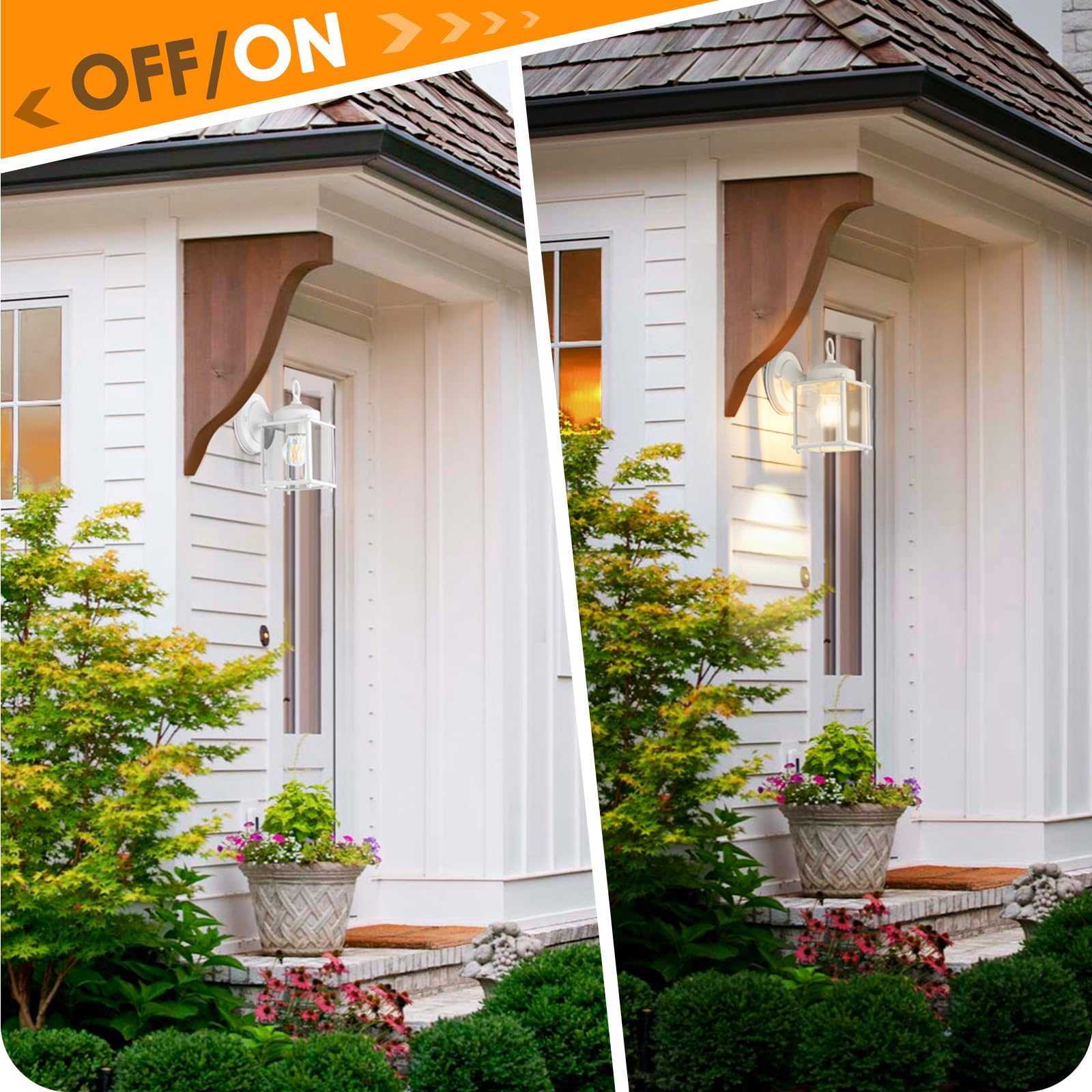MATAMEYE Outdoor Wall Lantern, Exterior Dark Chocolate Waterproof Wall Sconce Lighting Fixture, Front Door Wall Lamp with Clear Beveled Glass, 2 Pack