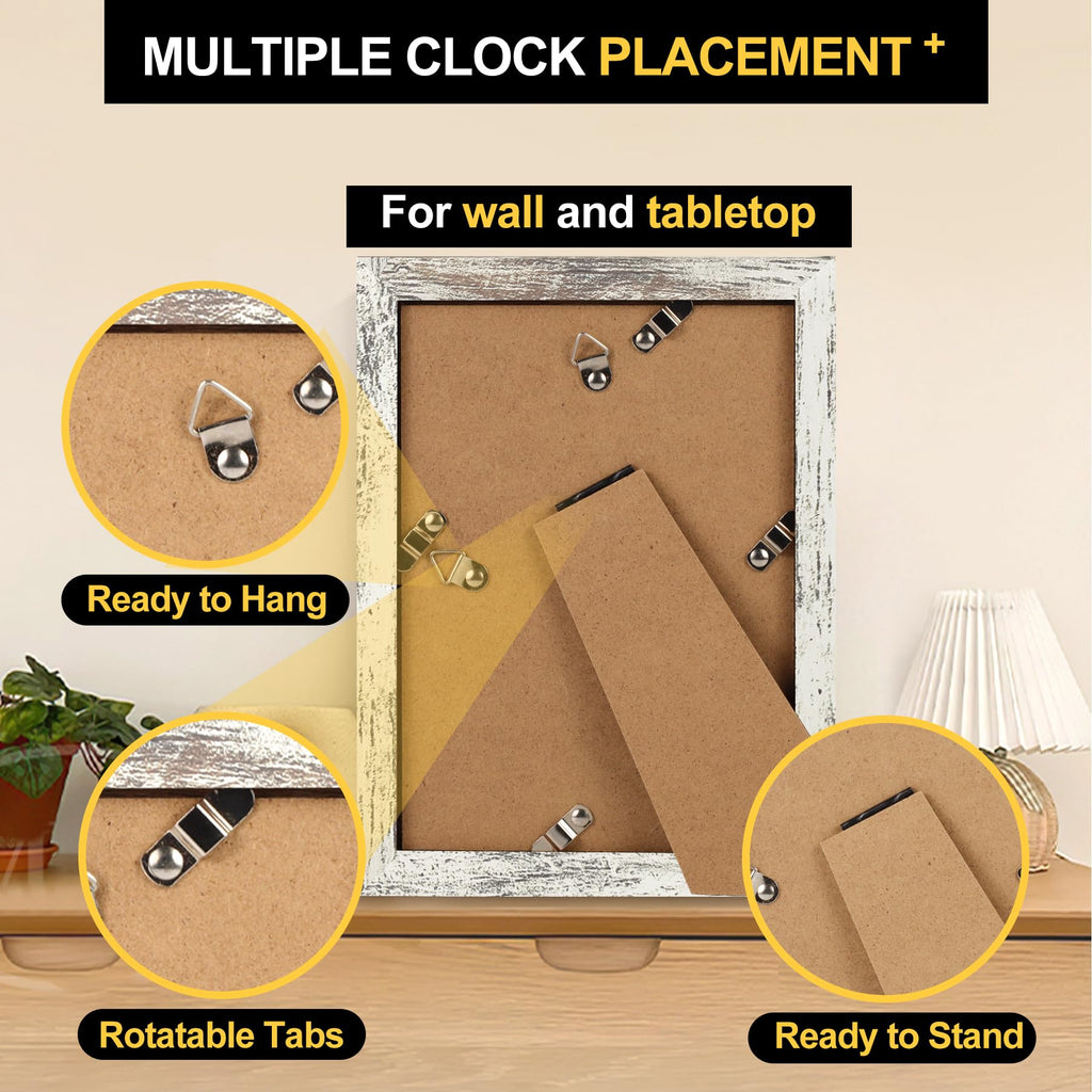 TOFOREVO Picture Frames 4x4 Set of 2 Black Wood Grain Photo Frame for Gallery Wall Mounting or Tabletop Display