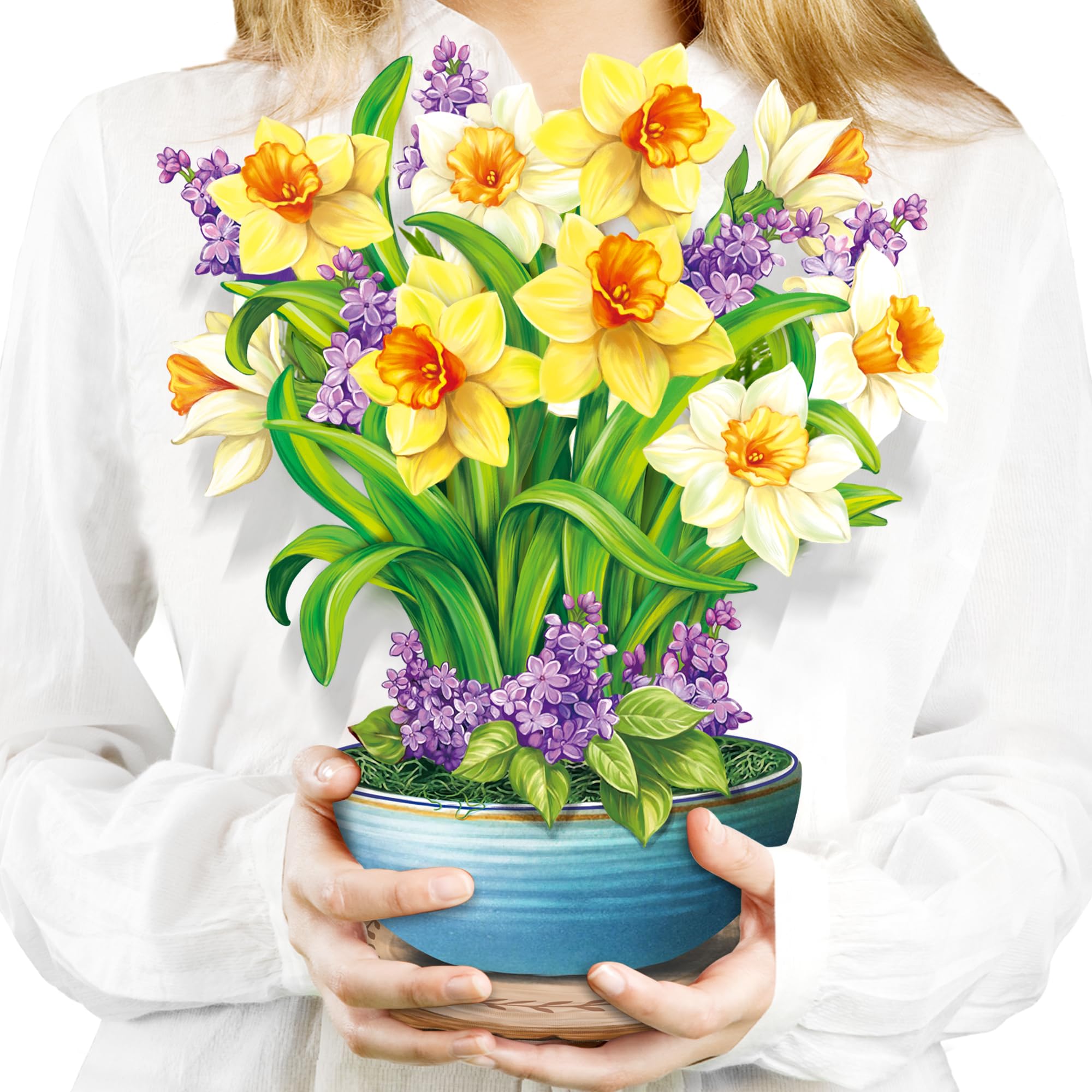 Airpark 3D Pop Up Paper Flowers Bouquet Card 12’‘ with Note & Envelope, Birthday Gifts, Get Well, Thank You, Greeting Cards for Women Mom Wife Friends, Daisies and Butterflies