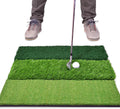 GoSports Tri-Turf XL Golf Hitting Mat – 24x24 in Golf Practice Mat for Indoor/Outdoor Training, Fairway Rough Tee Turf, Portable Golf Mat for Backyard, Garage & Golf Simulator Use