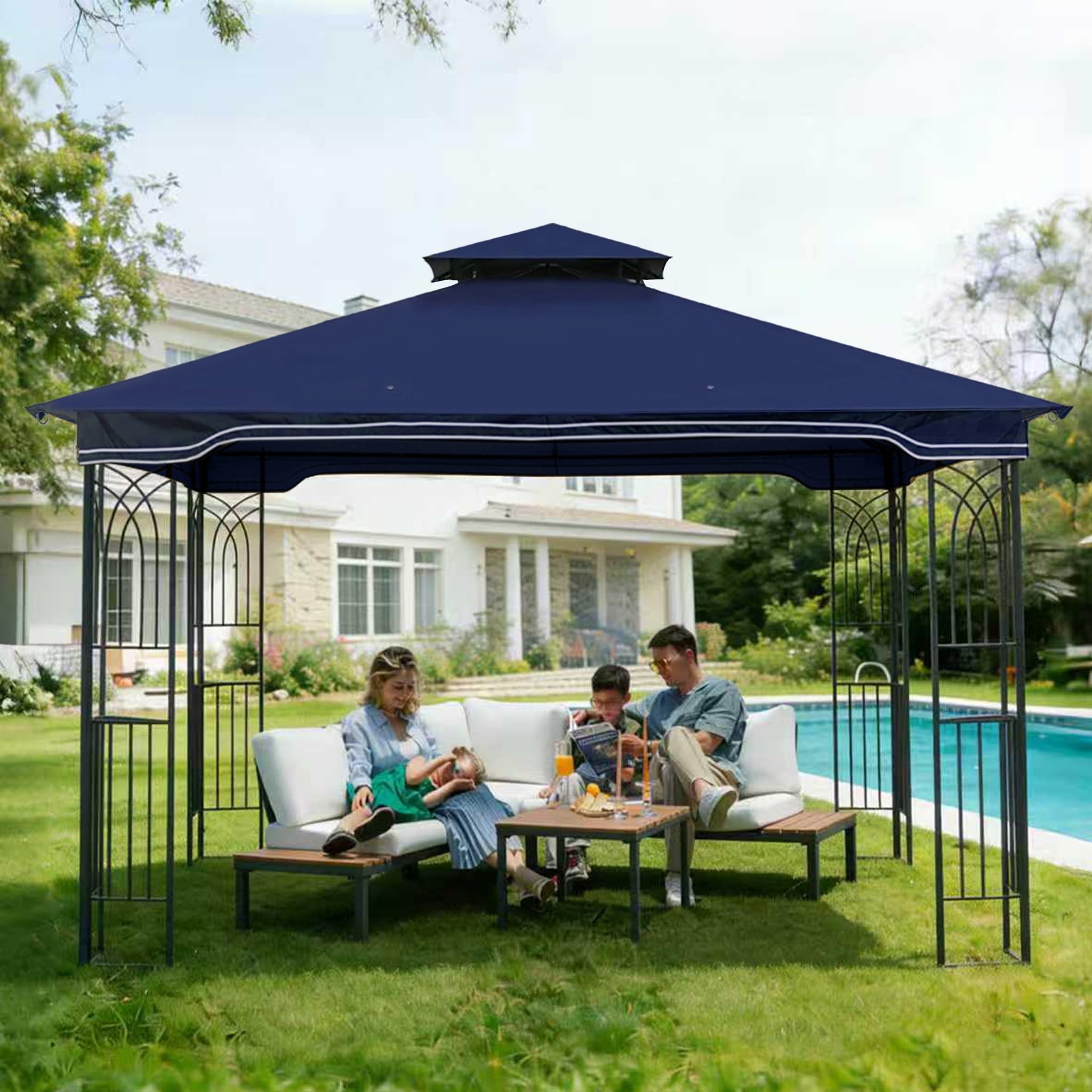 SCOCANOPY Replacement Gazebo Canopy Compatible with 10 x 12 Regency II Patio Gazebo Model L-GZ798PST,A101004104,A101004105,(Forest Green)