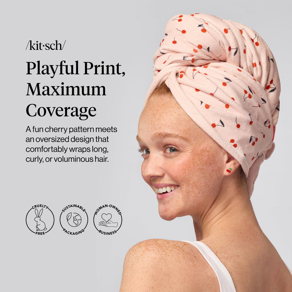 Kitsch Plush Microfiber Hair Towel Wrap for Women – Ultra Absorbent Microfiber Bath Towels for Wet, Curly, Long or Short Hair – Anti-Frizz Hair Wrap, Great Hair Care Gifts for Women