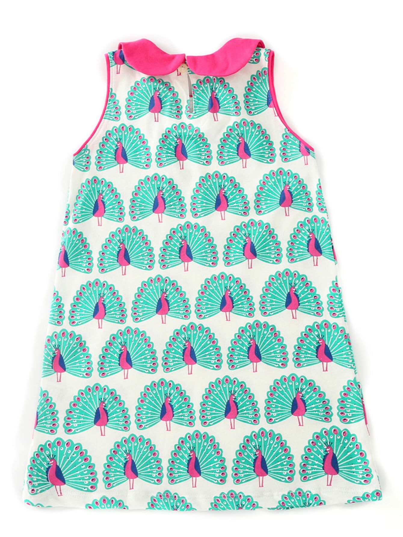 HILEELANG Little Girls Cotton Dress Sleeveless Casual Summer Sundress Flower Printed Jumper Skirt