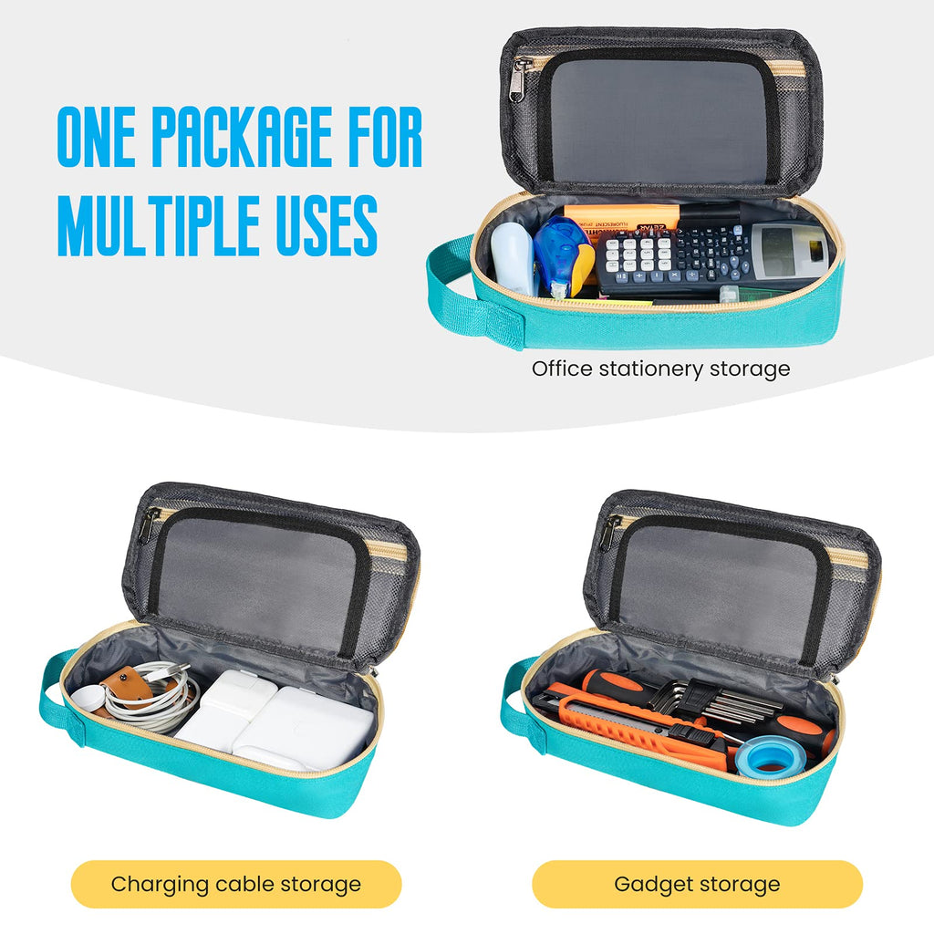 ECHSRT Large Pencil Case, Aesthetic Pen Pouch with Big Capacity, Minimalist Portable Stationery Bag with Handle for Office Organizer Aesthetic Pencil Cases