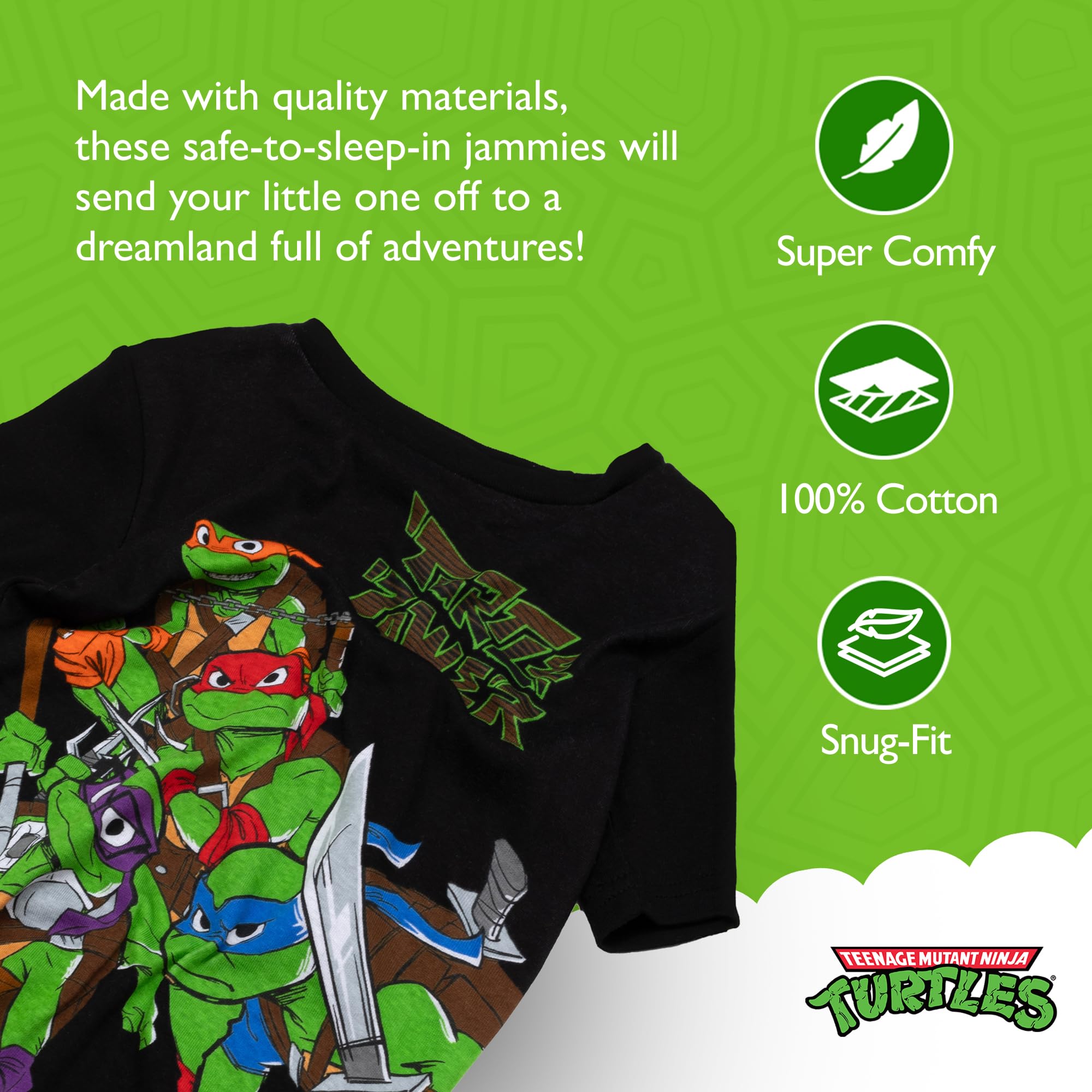 Nickelodeon Boys' 4-piece Snug-fit Cotton Short-Sleeve Matching Pajama Set, Soft & Cute for Kids